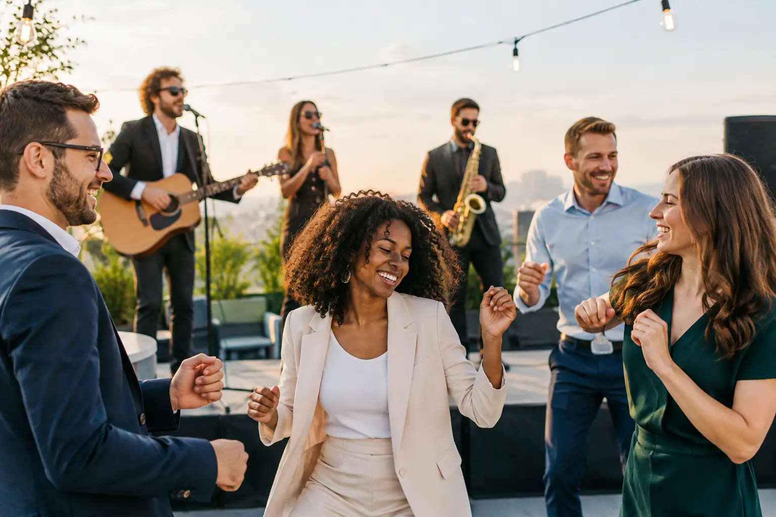 Kreative Firmenfeier mit Musik, die verbindet